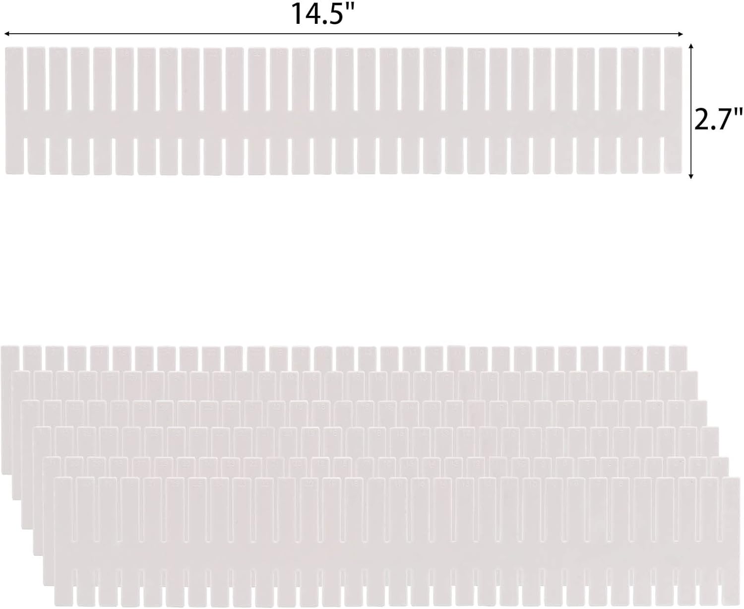 40Pcs Grid Drawer Dividers, Adjustable Drawer Organizer for Socks, Underwear, Lingerie, Makeup, Bedroom Office Kitchen Storage (White) - Image 2