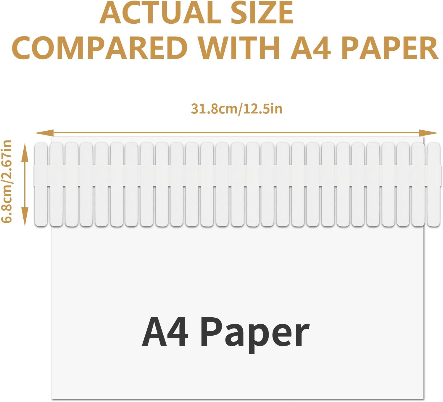 Drawer Divider Adjustable Diy Storage Organizer Separator for Tidying Clutter Cutlery Underwear Socks Clothes Dresses Desk & Box in Kitchen Bathroom Bedroom Office (Cut at Will) (White 16pcs) - Image 2