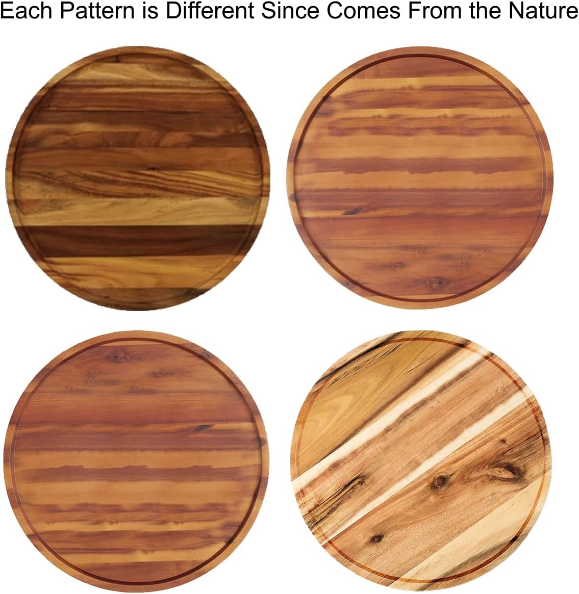 10" Two-Tier Acacia Wood Lazy Susan Organizer Kitchen Turntable for Cabinet Pantry Table Organization - Image 2